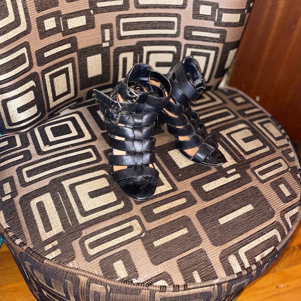 Strappy sandals.